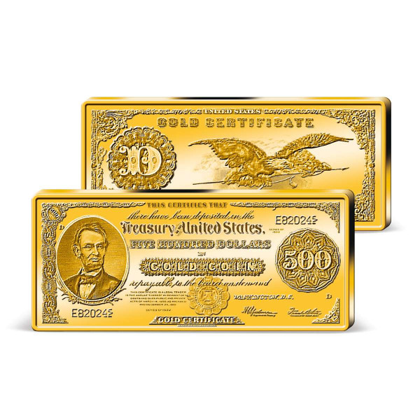 Slitek "500 $ zlatý certifikát" CZ_9171360_1