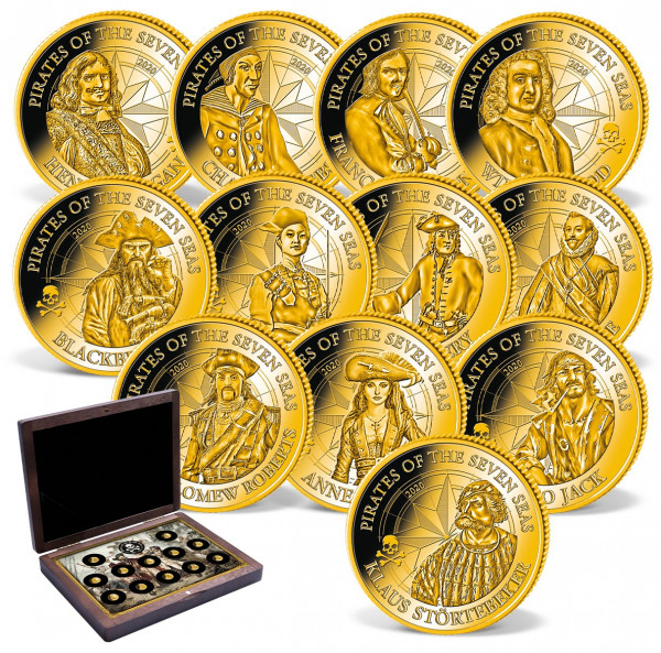 Kompletní sada 12 zlatých mincí "Piráti sedmi moří" CZ_1739362_1